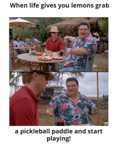 When life gives you lemons grab a pickleball paddle and start playing!